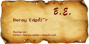 Berey Edgár névjegykártya